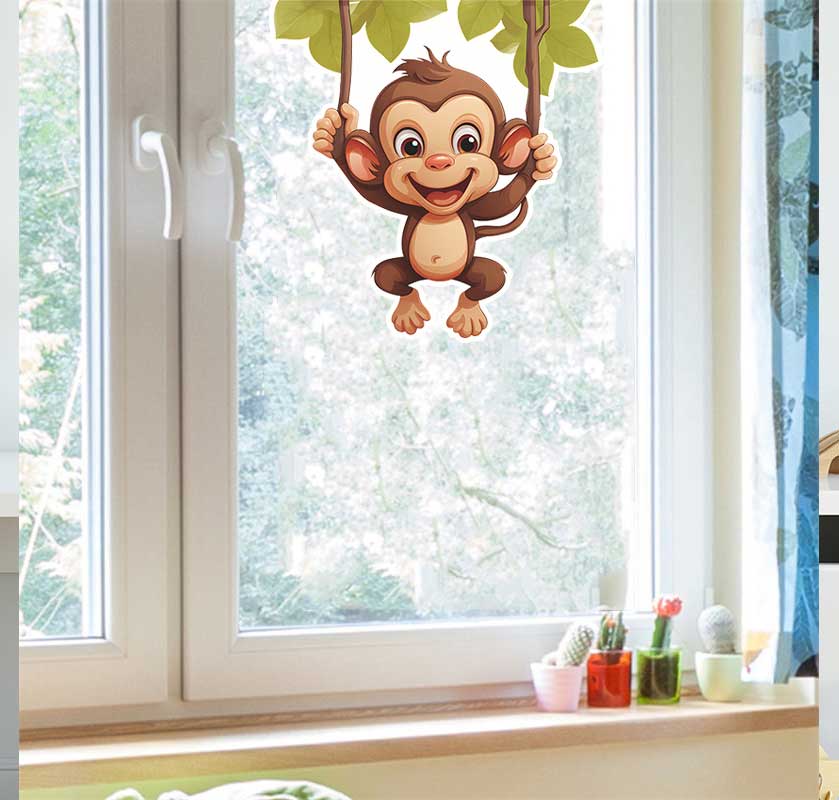 Cute little monkey living room - Pvc Panel Background recensie en prijs