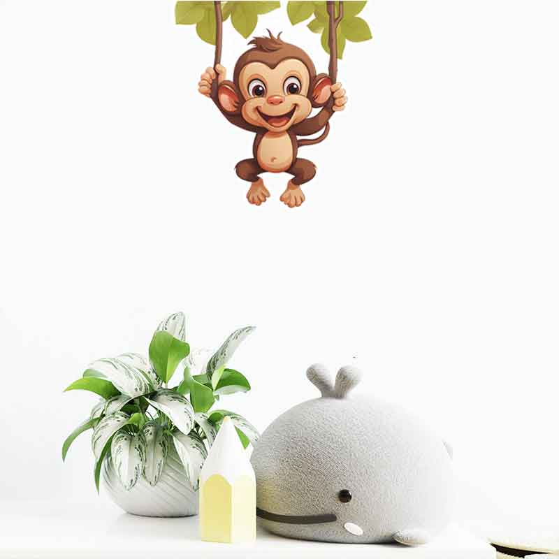 Cute little monkey living room - Pvc Panel Background recensie en prijs