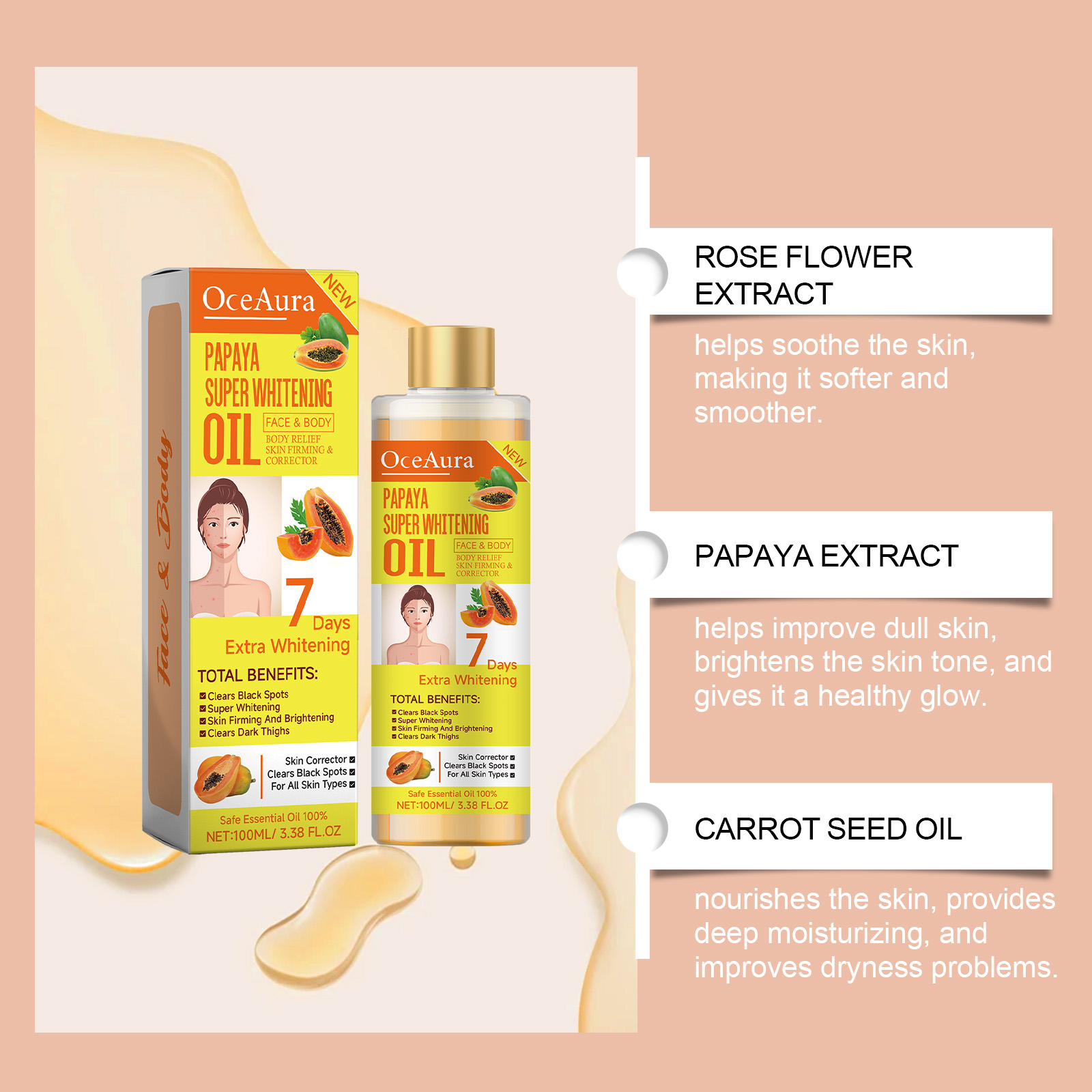 Body Whitening Oil 100ml Natur - Substrate Coconut Fiber recensie en prijs