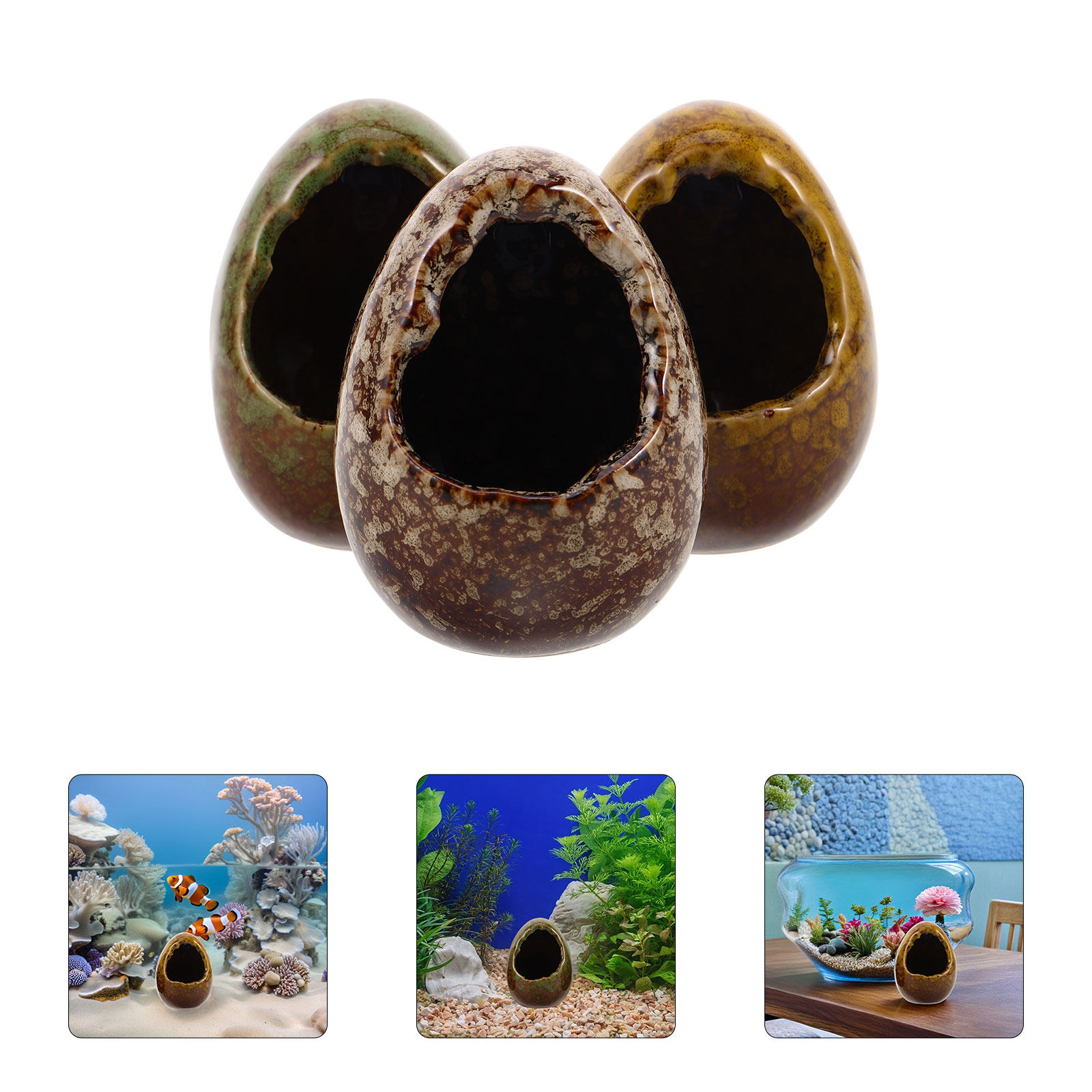 3 Pcs Fish Shelter Aquarium Hi - Hide Cave Ceramic recensie en prijs