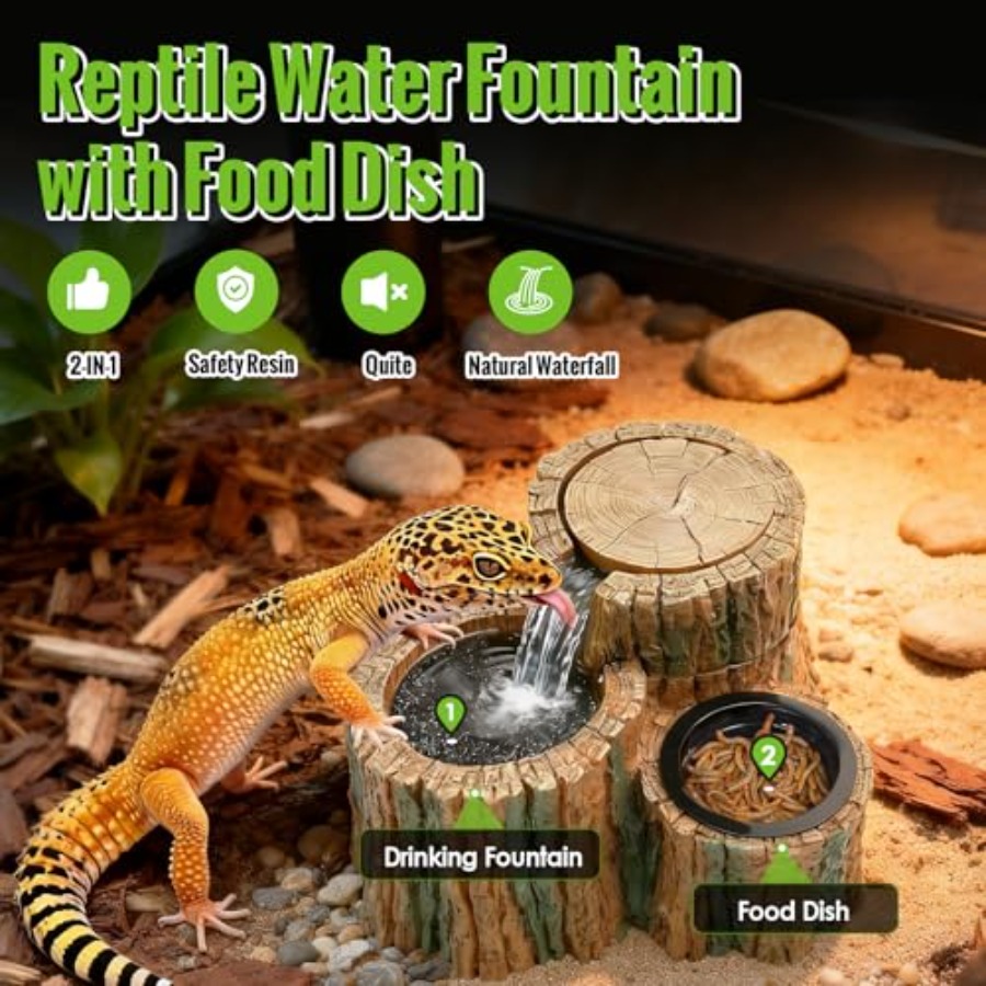 2 in 1 Reptile Water Fountain  - Water Dish Reptile recensie en prijs
