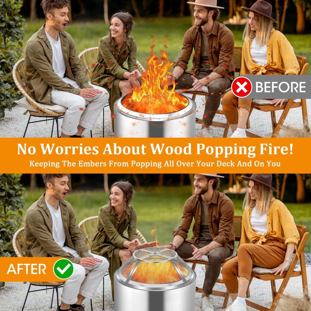19.5 Stainless Steel Fire Pit  - Screen Top Mesh recensie en prijs